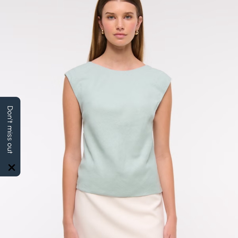 Linen-Blend Skimming Shell Top